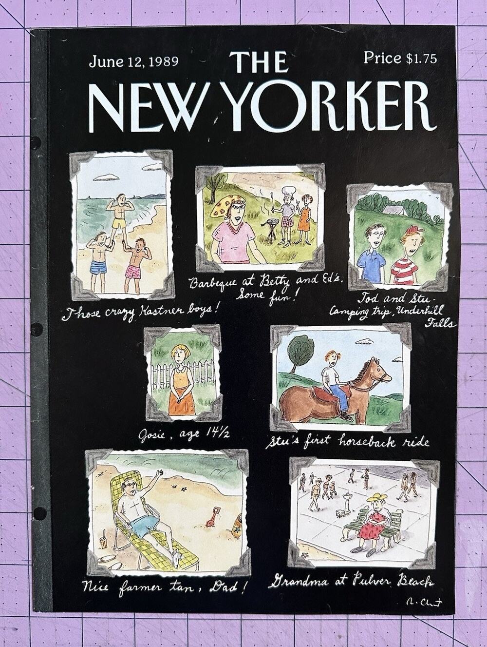 New Yorker Magazine COVER ONLY June 12, 1989 Roz Chast Family Photo Album